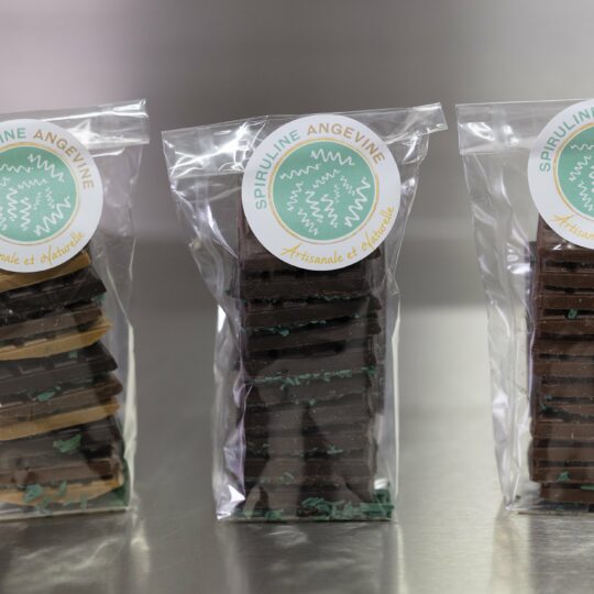 Chocolat en mini-tablettes à la spiruline