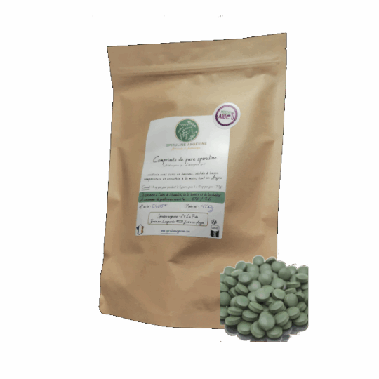 Comprimés de pure spiruline crue déshydratée | 500g