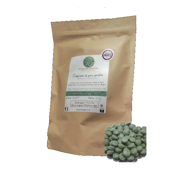 Comprimés de pure spiruline crue déshydratée | 500g