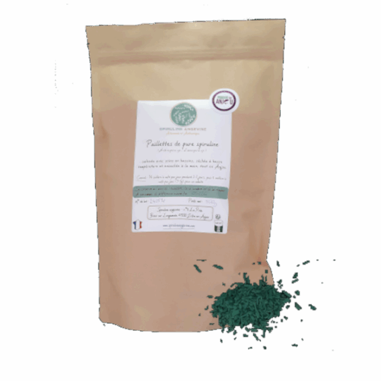 Spiruline crue déshydratée en paillettes | 500gr